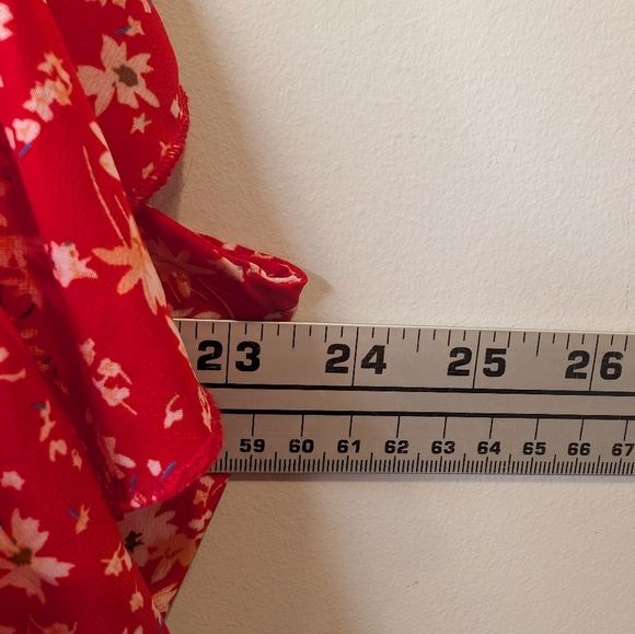 SHEIN Curve Women’s 3XL Red Floral Cold Shoulder Ruffle Mini Dress - Picture 10 of 10